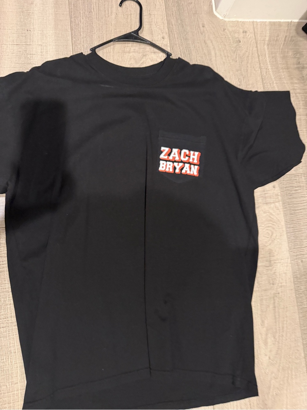 Zack Bryan Black Pocket Tee with Red & White Logo XL